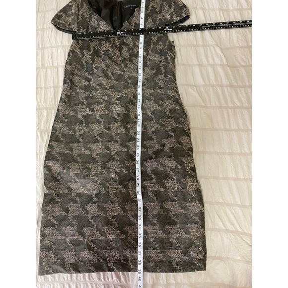 David Meister‎ Houndstooth Dress Sheath Cap Sleeve Career Party Size 10 - Picture 9 of 9